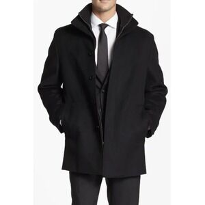Cardinal Of Canada Black Luxury Collection Men's Coat Jacket 100% Wool Size XL
